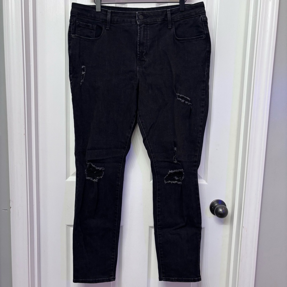 Black Distressed Skinny Jeans | Old Navy 16